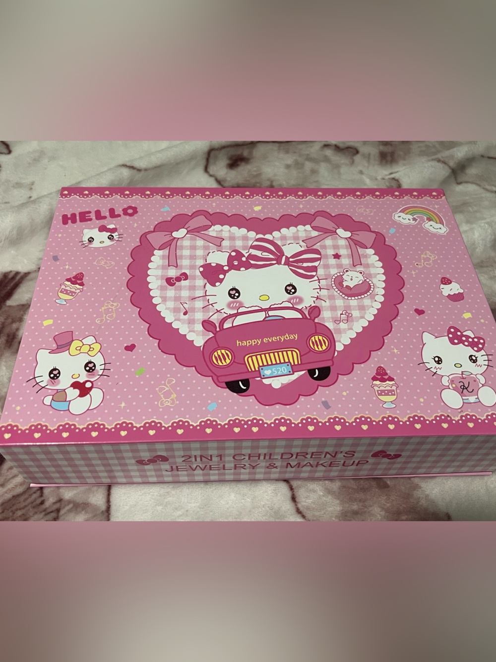 Hello Kitty Double Decker Pink Jewelry & Makeup Box